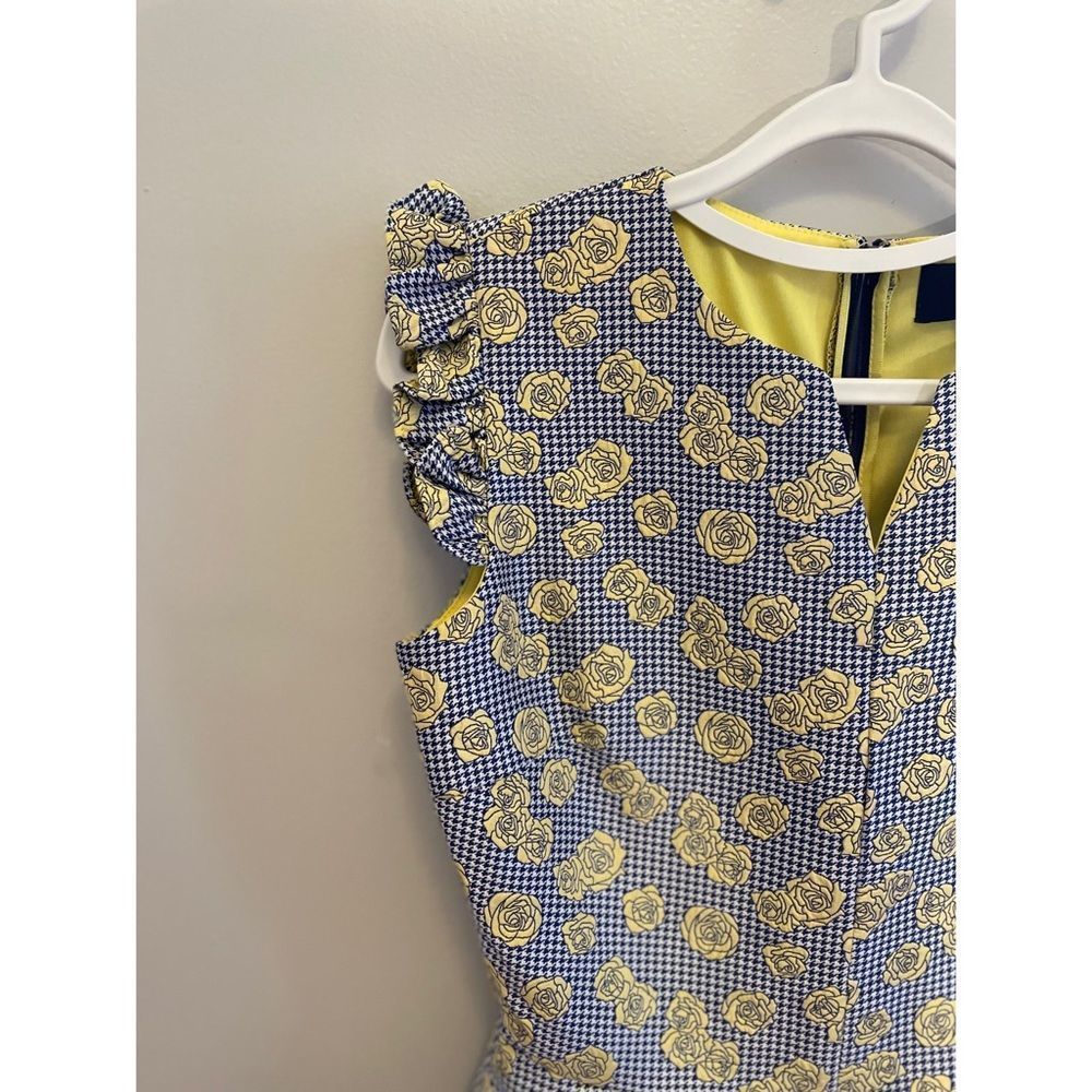 Designer Blue Dress with Yellow Roses - Picture 3 of 4